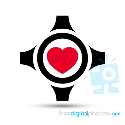  Love Heart Gear Illustration Stock Image