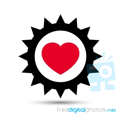  Love Heart Gear Illustration Stock Image