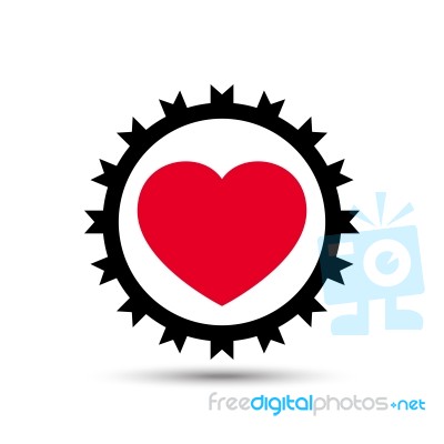  Love Heart Gear Illustration Stock Image