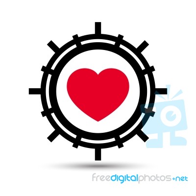  Love Heart Gear Illustration Stock Image