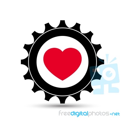  Love Heart Gear Illustration Stock Image