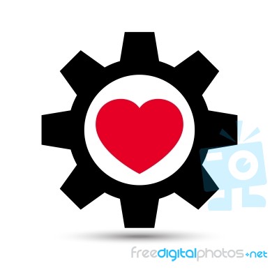  Love Heart Gear Illustration Stock Image