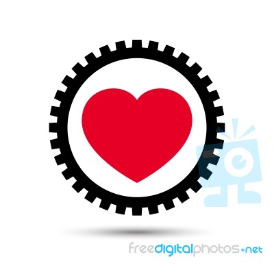  Love Heart Gear Illustration Stock Image