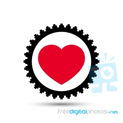  Love Heart Gear Illustration Stock Image