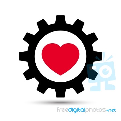  Love Heart Gear Illustration Stock Image