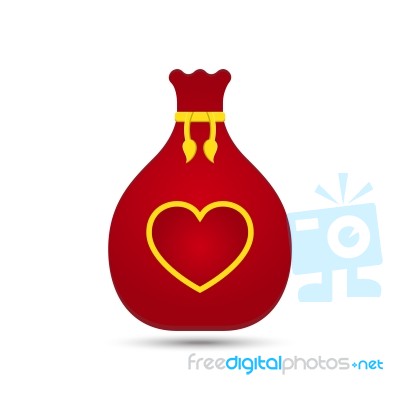  Love Heart Gift Bag Design Stock Image