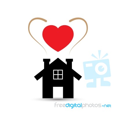  Love Heart House Illustration Stock Image