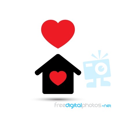  Love Heart House Illustration Stock Image