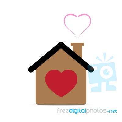  Love Heart House Illustration Stock Image