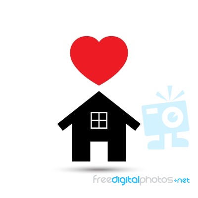  Love Heart House Illustration Stock Image