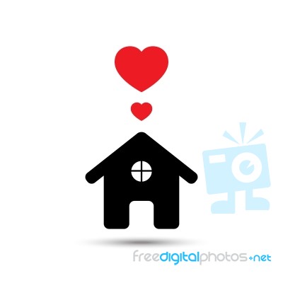  Love Heart House Illustration Stock Image