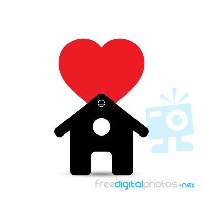  Love Heart House Illustration Stock Image