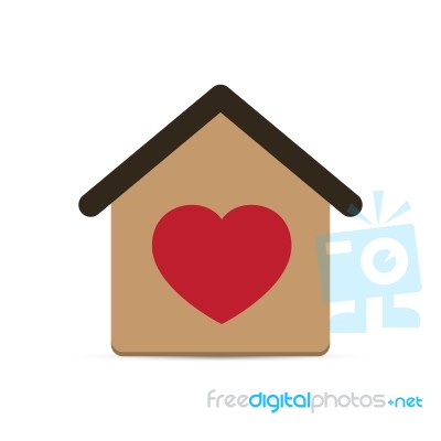  Love Heart House Illustration Stock Image