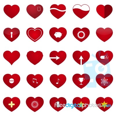  Love Heart Illustration Set Stock Image