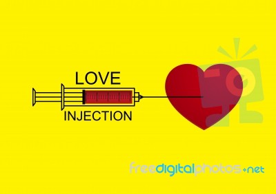  Love Heart Injection With Syringe Stock Image