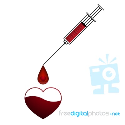  Love Heart Injection With Syringe Stock Image