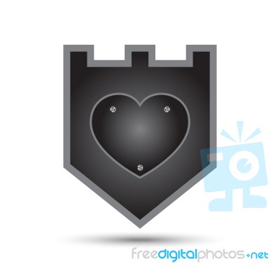  Love Heart Iron Shield Illustration Stock Image