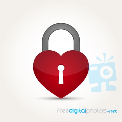  Love Heart Lock Security Concept Stock Image