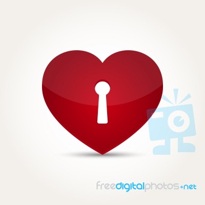  Love Heart Lock Security Concept Stock Image