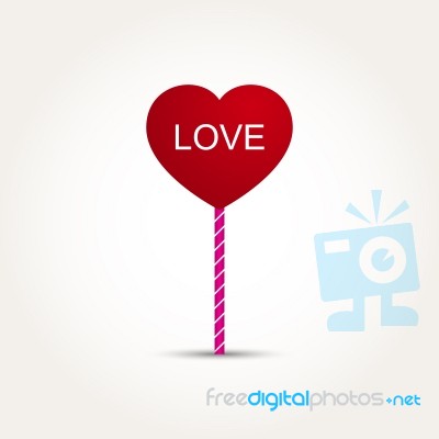  Love Heart Lollipop Stock Image