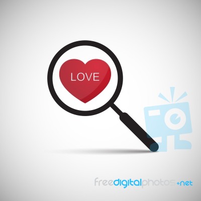  Love Heart Magnify Stock Image