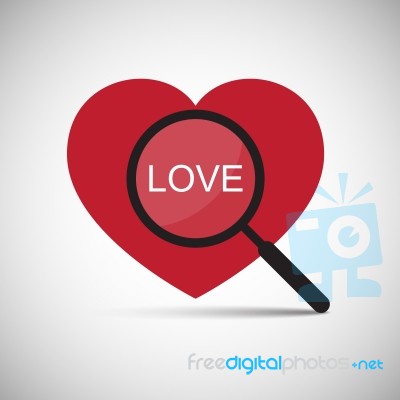  Love Heart Magnify Stock Image