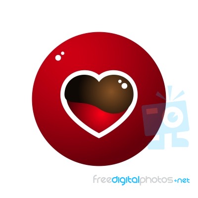  Love Heart Melt Chocolate Circle Design Stock Image