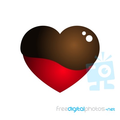  Love Heart Melt Chocolate Illustration Stock Image