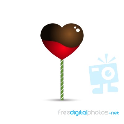  Love Heart Melt Chocolate With Stick Illustration Stock Image