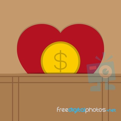 Love Heart Money  Illustration Stock Image