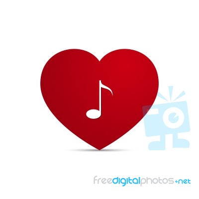  Love Heart Music Note Stock Image