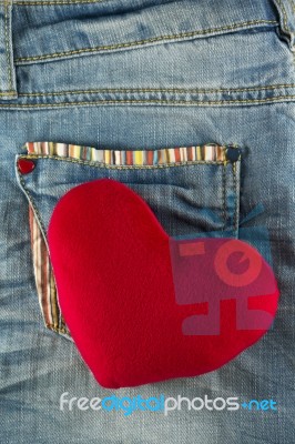 Love Heart On Jeans Pocket Stock Photo