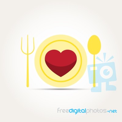  Love Heart Romantic Meal Stock Image