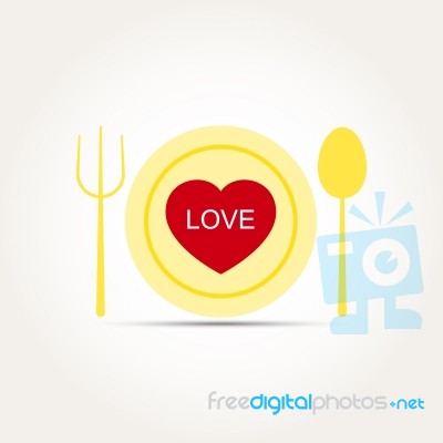  Love Heart Romantic Meal Stock Image