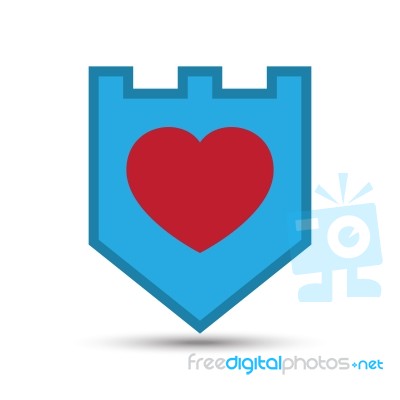  Love Heart Shield Illustration Stock Image