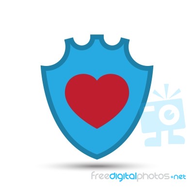  Love Heart Shield Illustration Stock Image