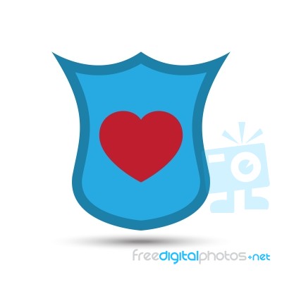  Love Heart Shield Illustration Stock Image