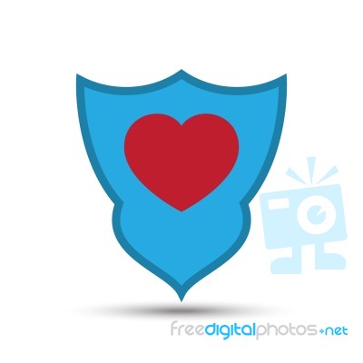  Love Heart Shield Illustration Stock Image