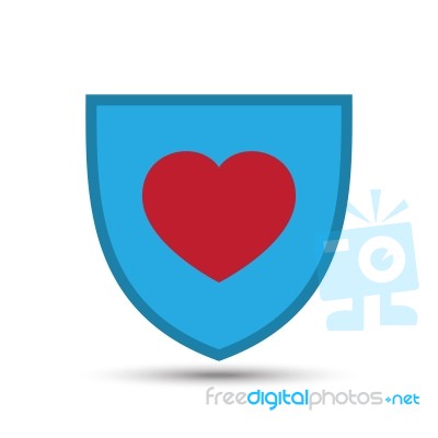  Love Heart Shield Illustration Stock Image