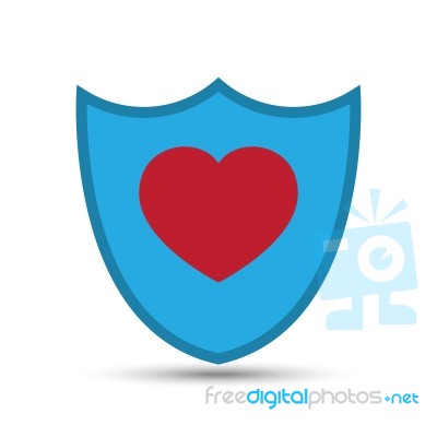  Love Heart Shield Illustration Stock Image