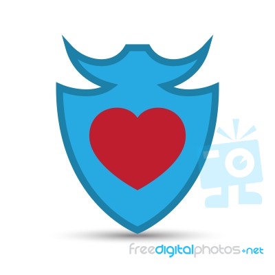  Love Heart Shield Illustration Stock Image