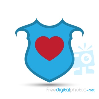  Love Heart Shield Illustration Stock Image