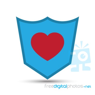  Love Heart Shield Illustration Stock Image