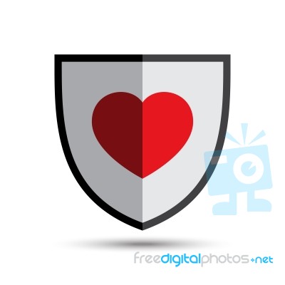  Love Heart Shield Illustration Stock Image