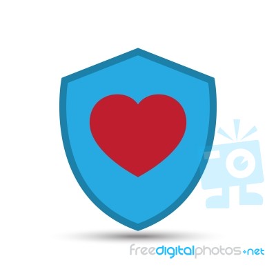  Love Heart Shield Illustration Stock Image