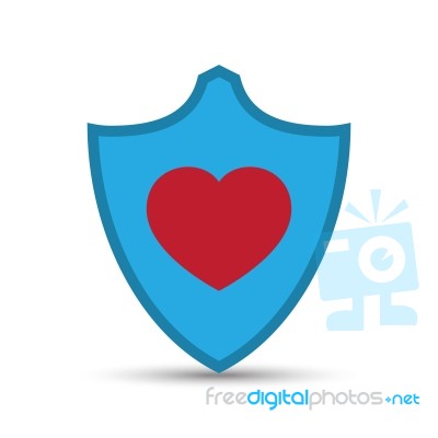  Love Heart Shield Illustration Stock Image