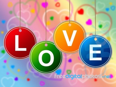 Love Heart Shows Valentines Day And Compassion Stock Image