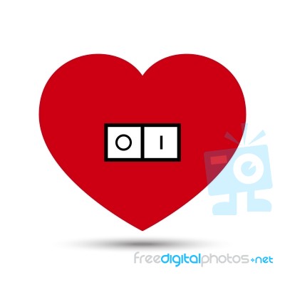  Love Heart Switch Button Stock Image