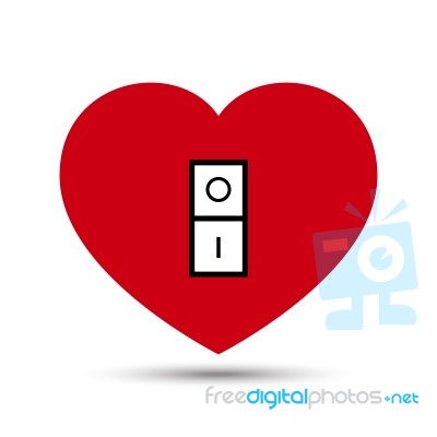  Love Heart Switch Button Stock Image