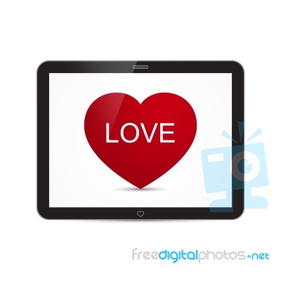  Love Heart Tablet Stock Image